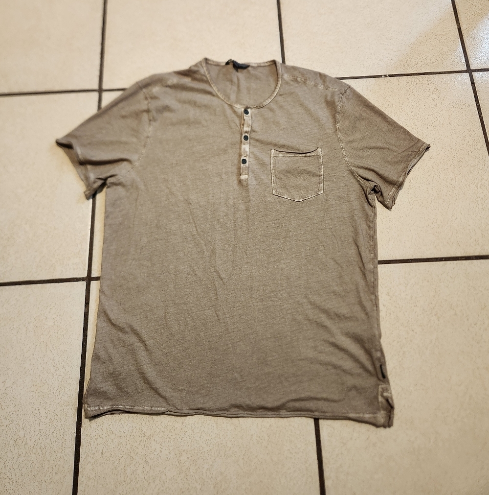 John Varvatos Henley T-Shirt, Size Large
